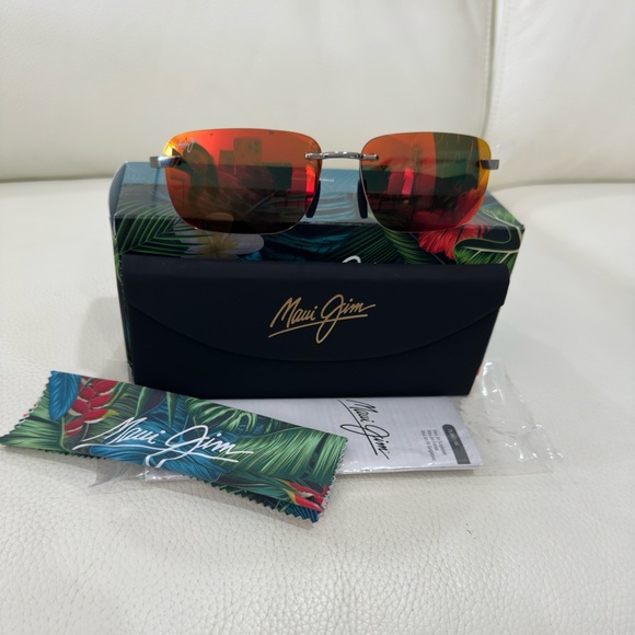 Maui Jim Lanakila Titanium Polarized Sunglasses Red Mirror MJ024-17 59mm - Picture 1 of 8